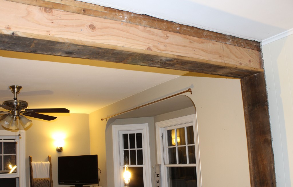 Kitchen Wall Demolition Before and After www.simplymaggie.com #Reclaimedwood #Countryhome #openkitchen