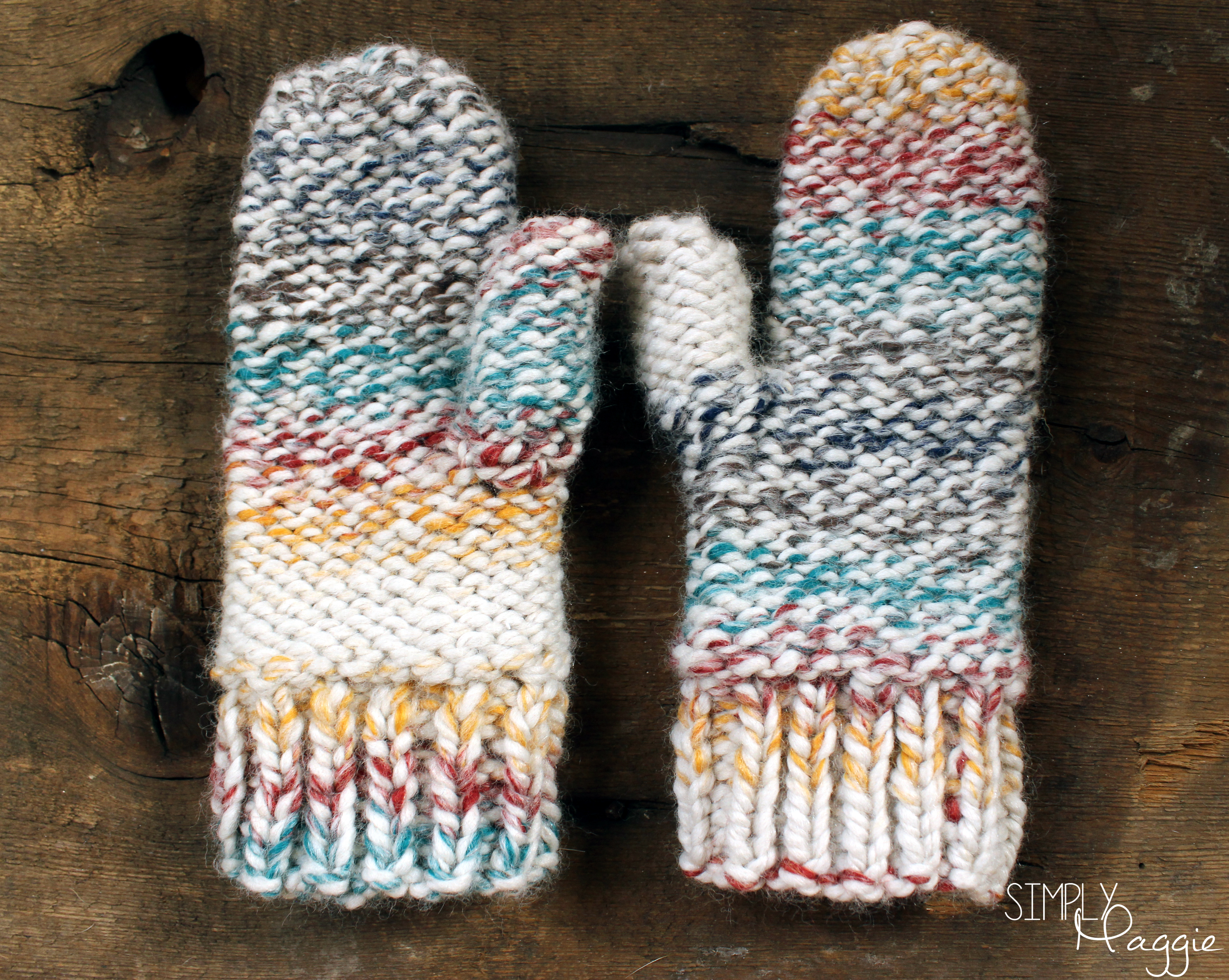 Chunky Mittens Pattern One Skein Project