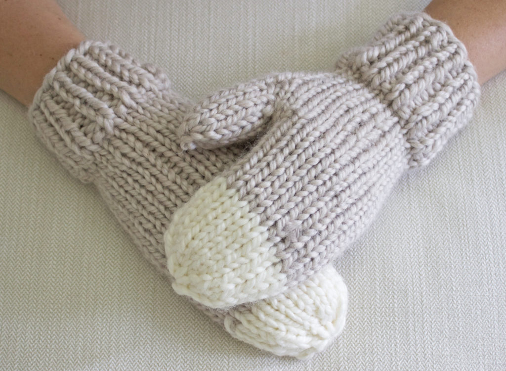 Chunky Knit Mittens Pattern by Simply Maggie